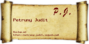 Petruny Judit névjegykártya